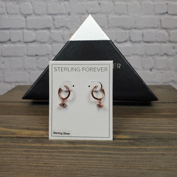 Sterling Forever Evil Eye Earrings NIB - Picture 3 of 7